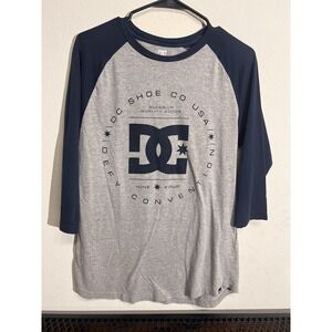 DC Raglan Tee 3/4 Sleeves‎ Standard Fit Graphic Printed  100% Cotton Sz S Skate